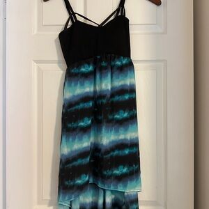 Black and Blue Tie-Dye Dress